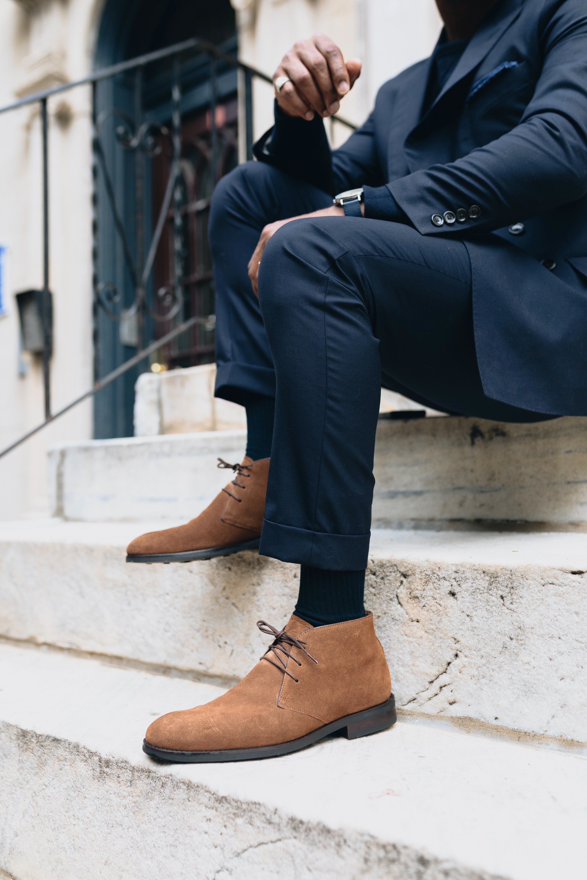 Chukka Boots with Suit
