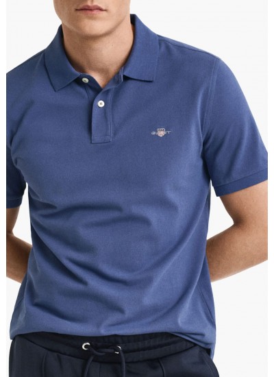 Ανδρικές Μπλούζες Polo.Original.M Μπλε Βαμβάκι GANT