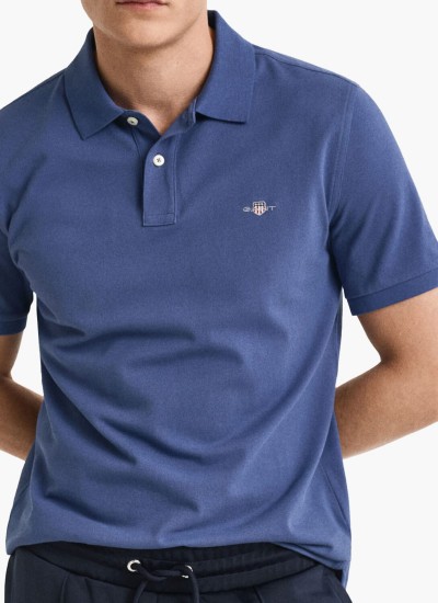 Ανδρικές Μπλούζες Polo.Original.M Μπλε Βαμβάκι GANT