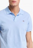 Ανδρικές Μπλούζες Polo.Original.M Μπλέ Ανοιχτό Βαμβάκι GANT