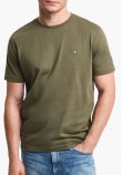 Men T-Shirts Reg.Ss Khaki Cotton GANT