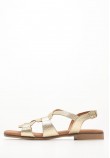 Women Flats 3080 Gold Leather Eva Frutos