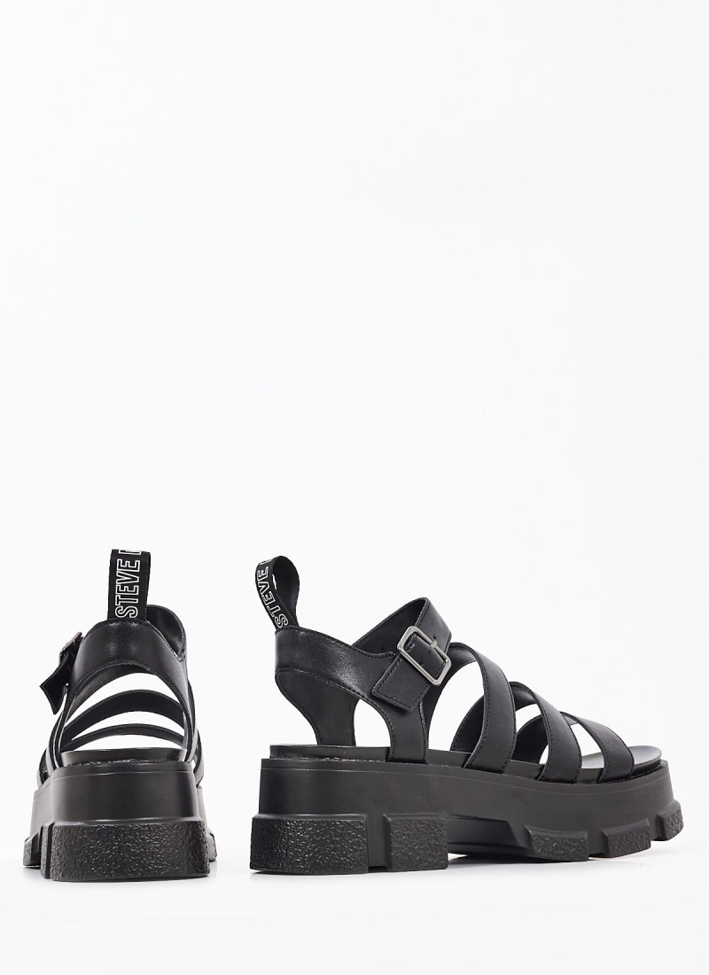 steve madden greece sandals black