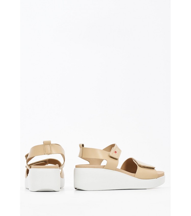 Women Platforms Low 10543 Beige Leather Pepe Menargues