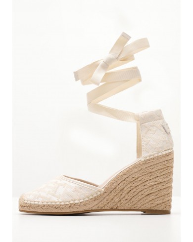 Carina canvas wedge espadrille in store ivory 9cm