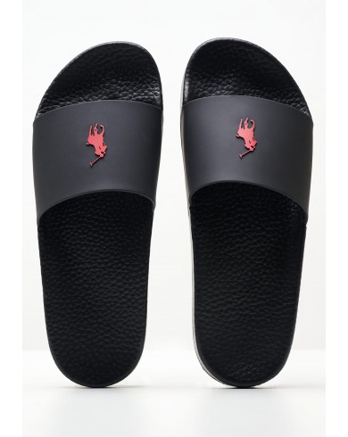 Men Flip Flops Sandals from the Polo Ralph Lauren brand Slide Black Rubber mortoglou.gr eshop