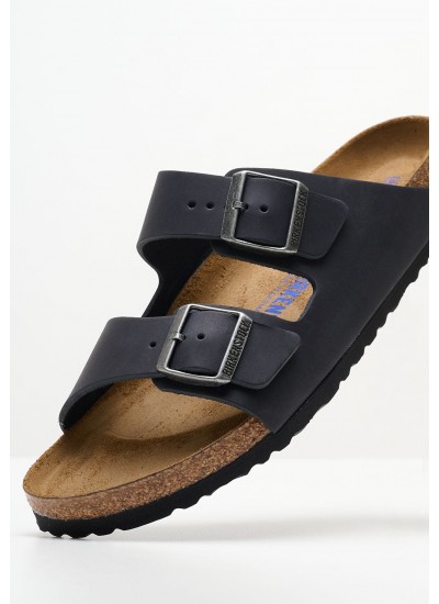 Men Flip Flops & Sandals Arizona.Leoi Black Oily Leather Birkenstock