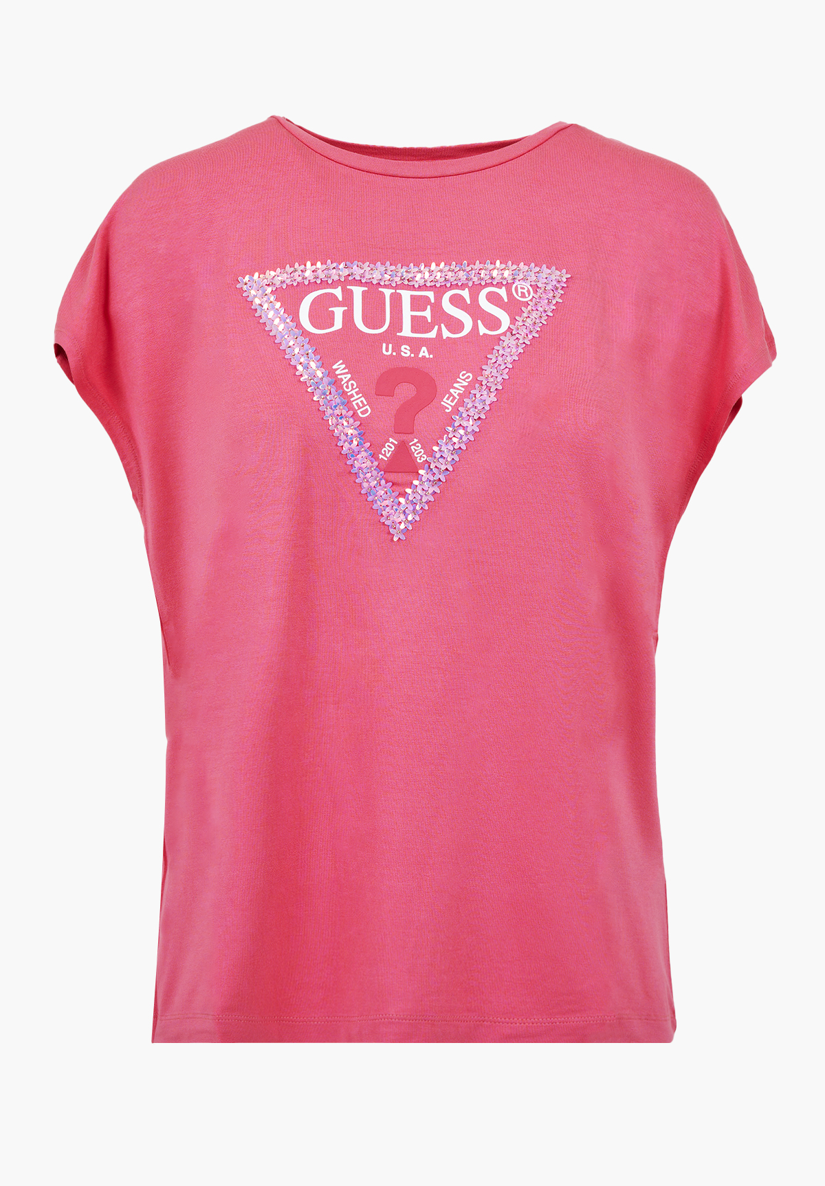 Women T-Shirts - Tops 3d.Flowers Pink Viscose