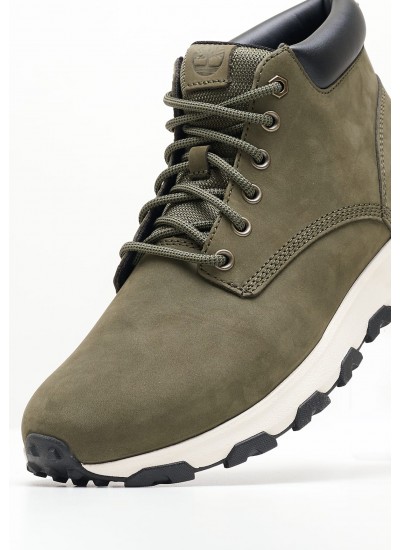 Ανδρικά Μποτάκια A61P9 Λαδί Δέρμα Νούμπουκ Timberland