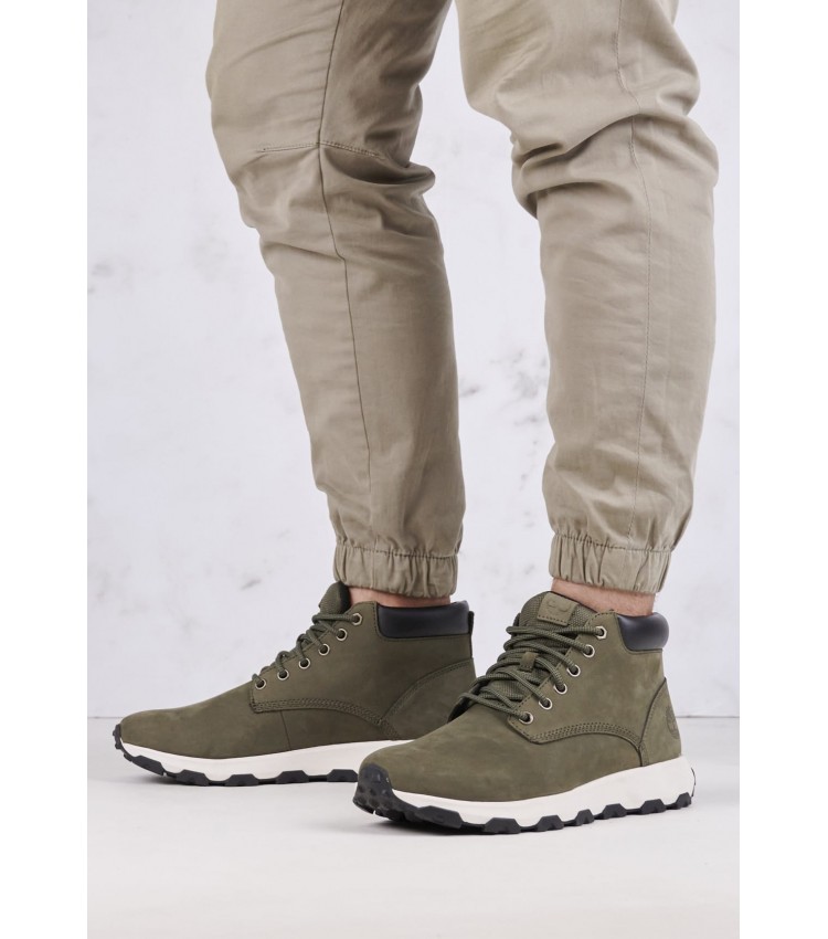 Men Boots A61P9 Olive Nubuck Leather Timberland