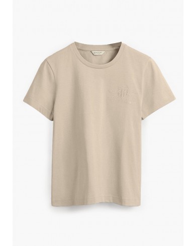 | T-Shirts Tops Cotton the mortoglou.gr - Tonal.Ss Gant Women Beige from brand
