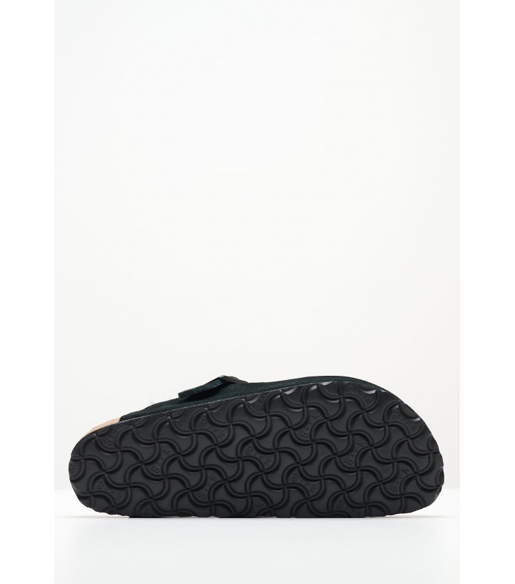 Women Sleepers Boston.Shea Black Buckskin Birkenstock