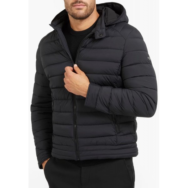 Guess STRETCH HOODIE JACKET Black - Fast delivery  Spartoo Europe ! -  Clothing Duffel coats Men 167,20 €
