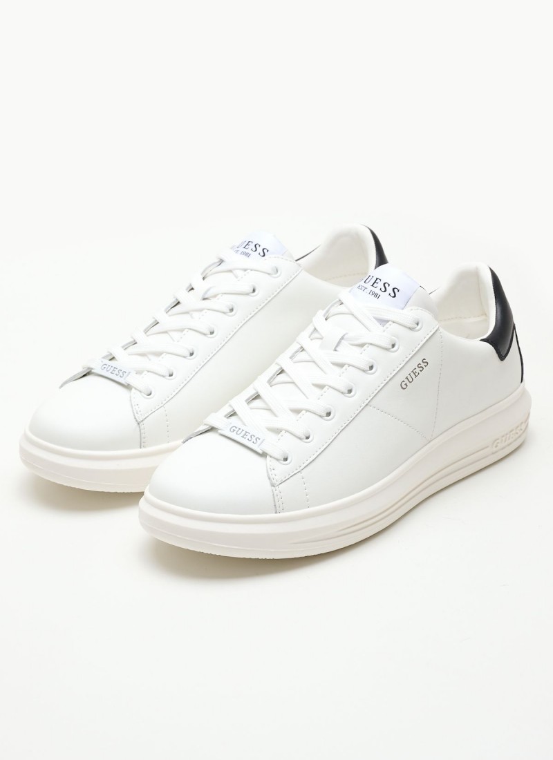 Guess white best sale leather shoes