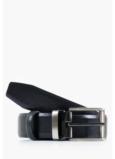 Men Belts 1612.2 Black Leather Mortoglou