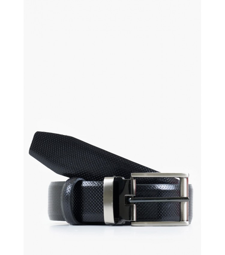 Men Belts 1612.2 Black Leather Mortoglou