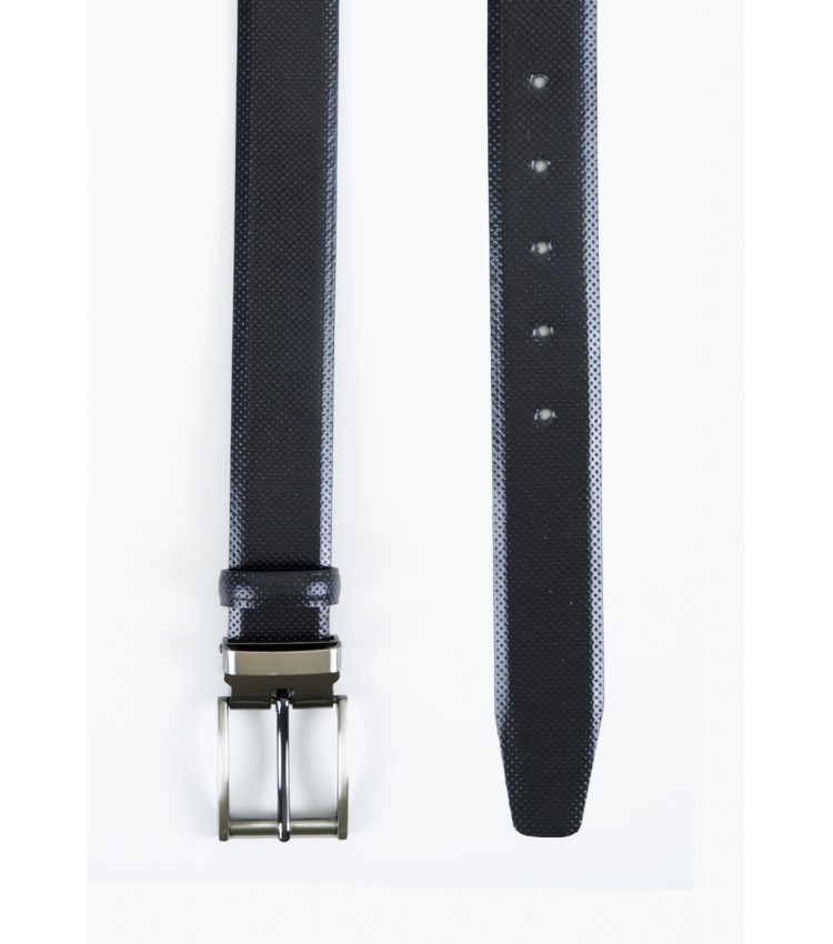 Men Belts 1612.2 Black Leather Mortoglou