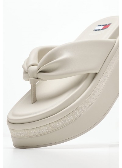 Γυναικείες Πλατφόρμες Χαμηλές Tjw.Sandal Μπεζ ECOleather Tommy Hilfiger