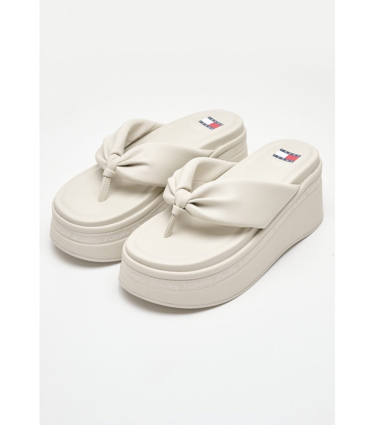 Γυναικείες Πλατφόρμες Χαμηλές Tjw.Sandal Μπεζ ECOleather Tommy Hilfiger