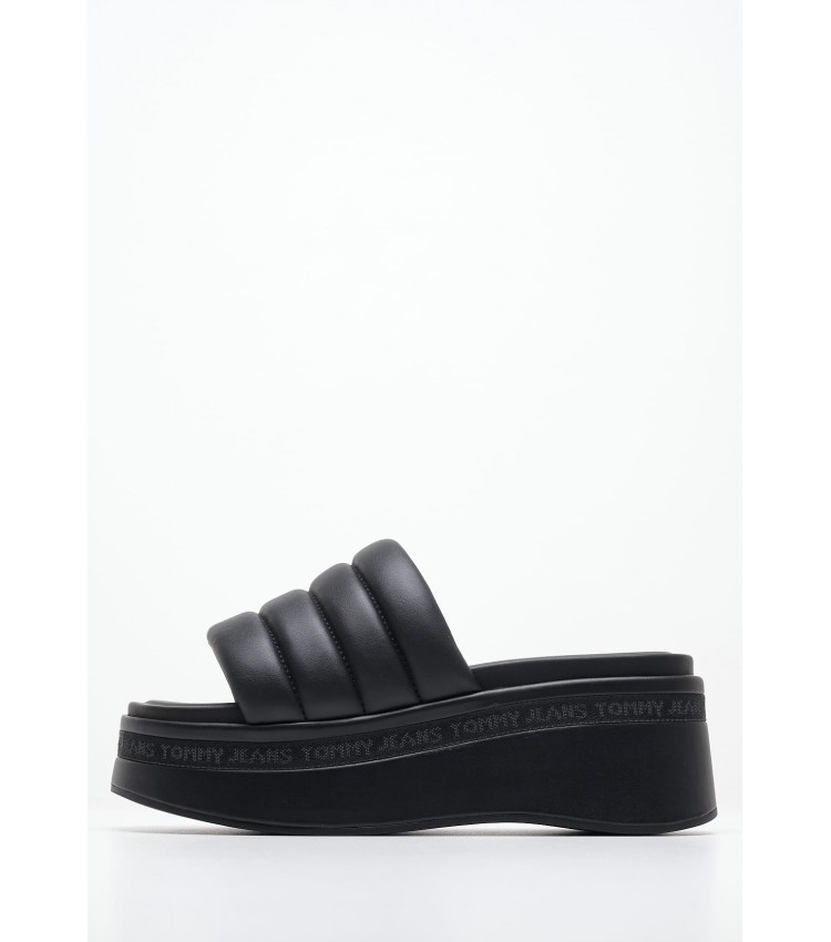 Women Platforms Low Tjw.Wedge Black ECOleather Tommy Hilfiger