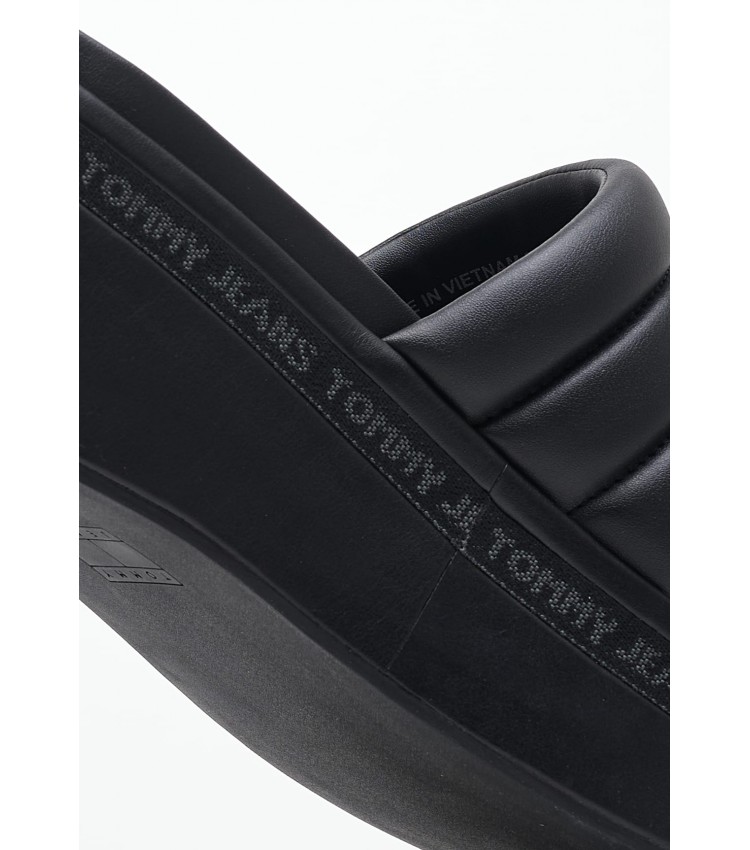 Women Platforms Low Tjw.Wedge Black ECOleather Tommy Hilfiger