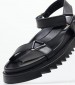 Women Flats 2439.00520K Black Leather Mortoglou