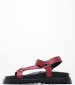 Women Flats 2439.00520K Red Leather Mortoglou