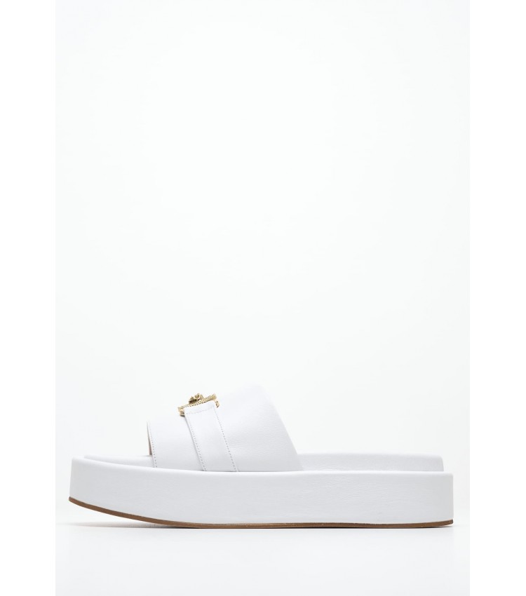 Women Platforms Low 2442.00701 White Leather Mortoglou