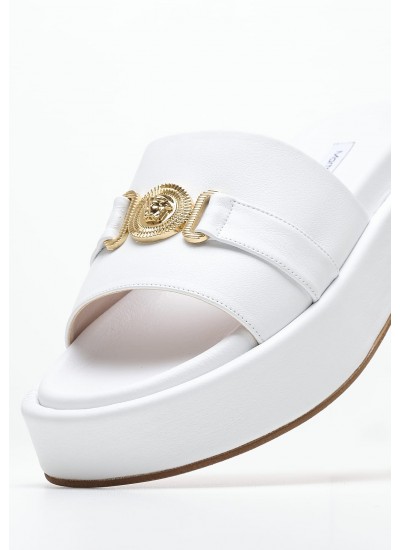 Women Platforms Low 2442.00701 White Leather Mortoglou