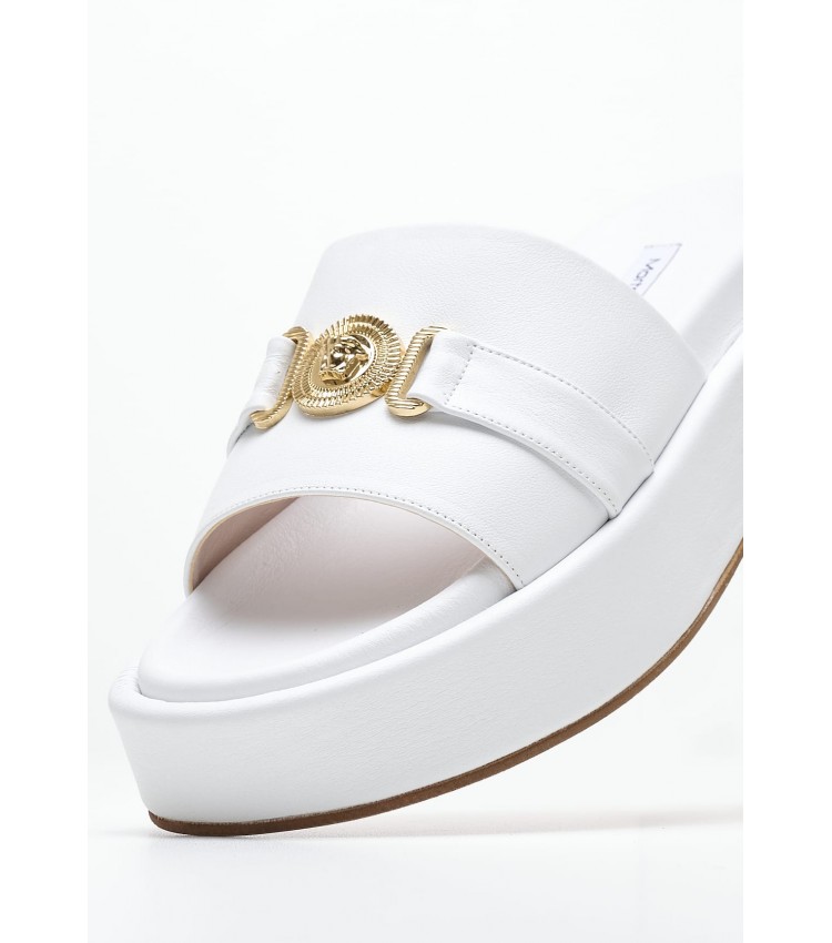 Women Platforms Low 2442.00701 White Leather Mortoglou