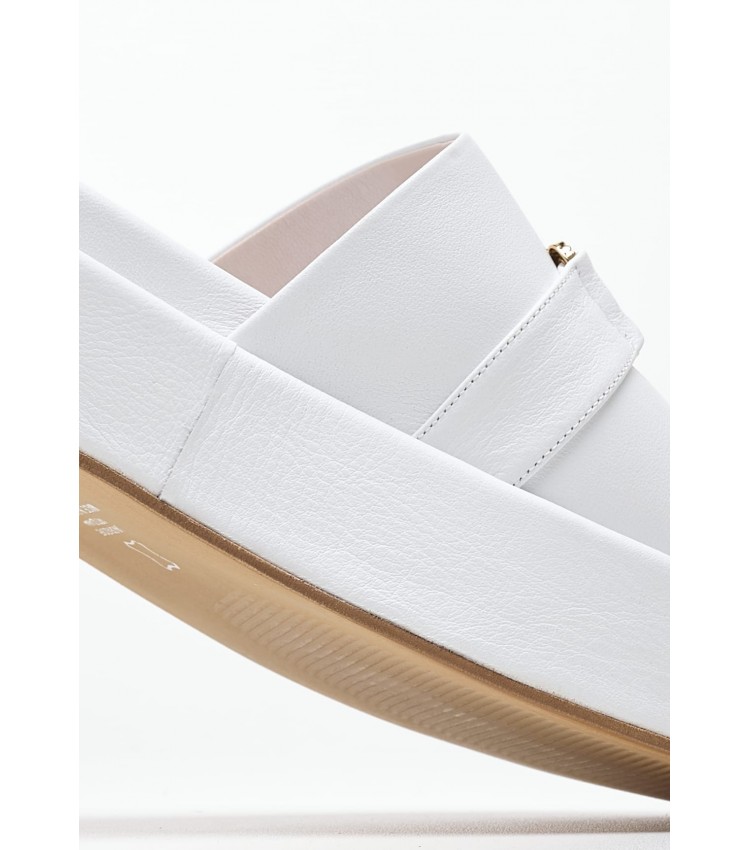 Women Platforms Low 2442.00701 White Leather Mortoglou