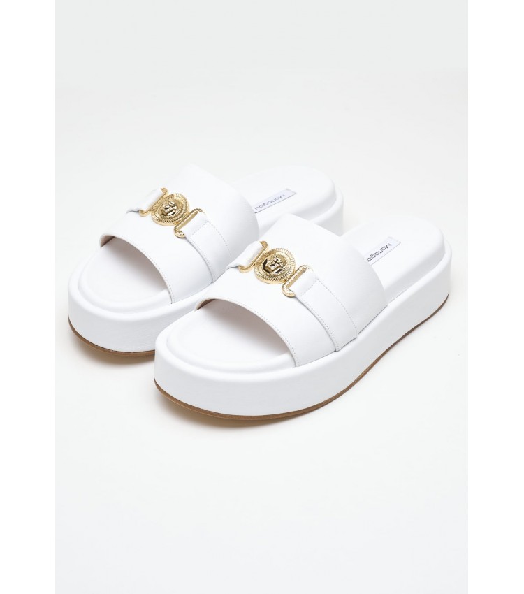 Women Platforms Low 2442.00701 White Leather Mortoglou