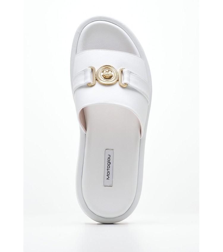 Women Platforms Low 2442.00701 White Leather Mortoglou