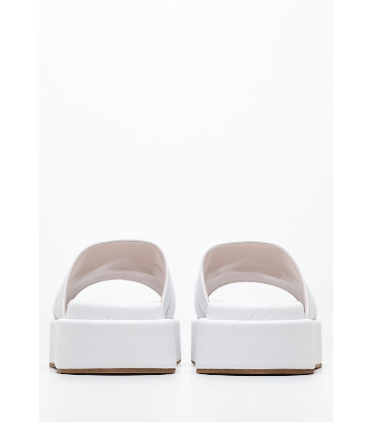 Women Platforms Low 2442.00701 White Leather Mortoglou