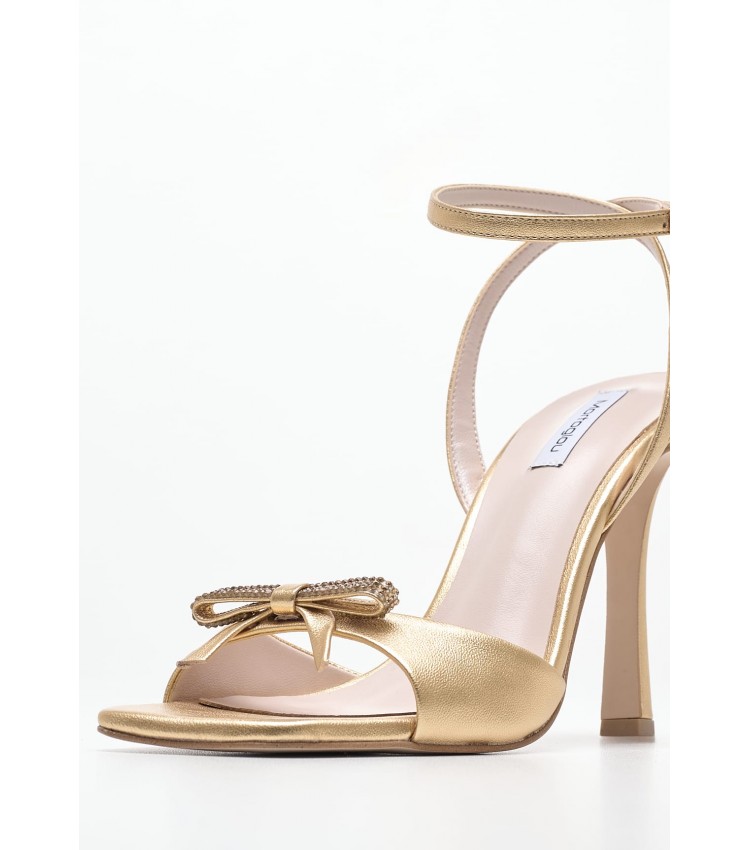 Women Sandals 2447.93902A Gold Leather Mortoglou