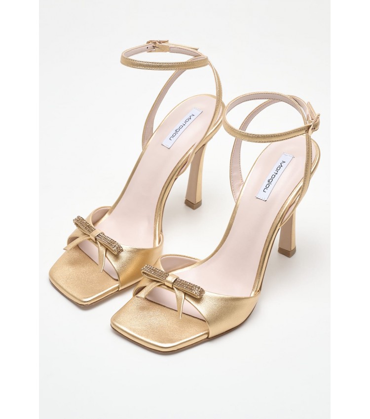 Women Sandals 2447.93902A Gold Leather Mortoglou