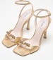 Women Sandals 2447.93902A Gold Leather Mortoglou