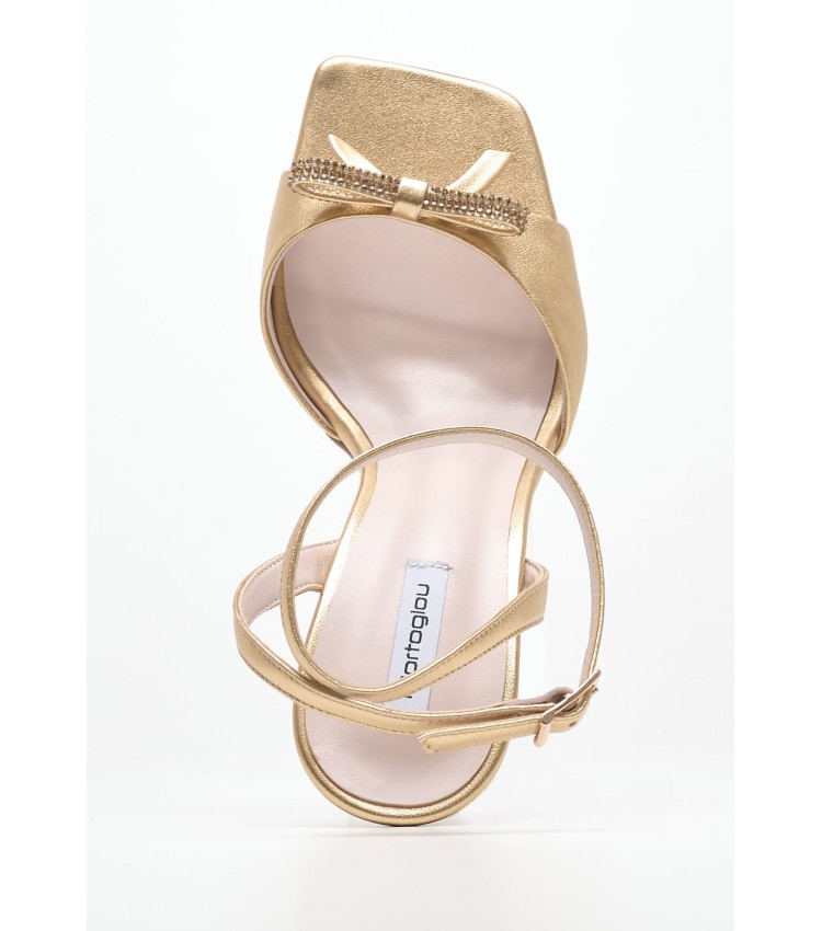 Women Sandals 2447.93902A Gold Leather Mortoglou