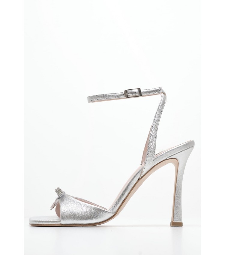 Women Sandals 2447.93902A Silver Leather Mortoglou