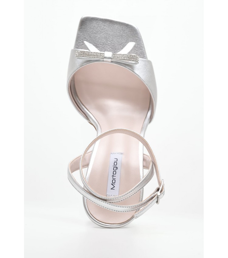 Women Sandals 2447.93902A Silver Leather Mortoglou