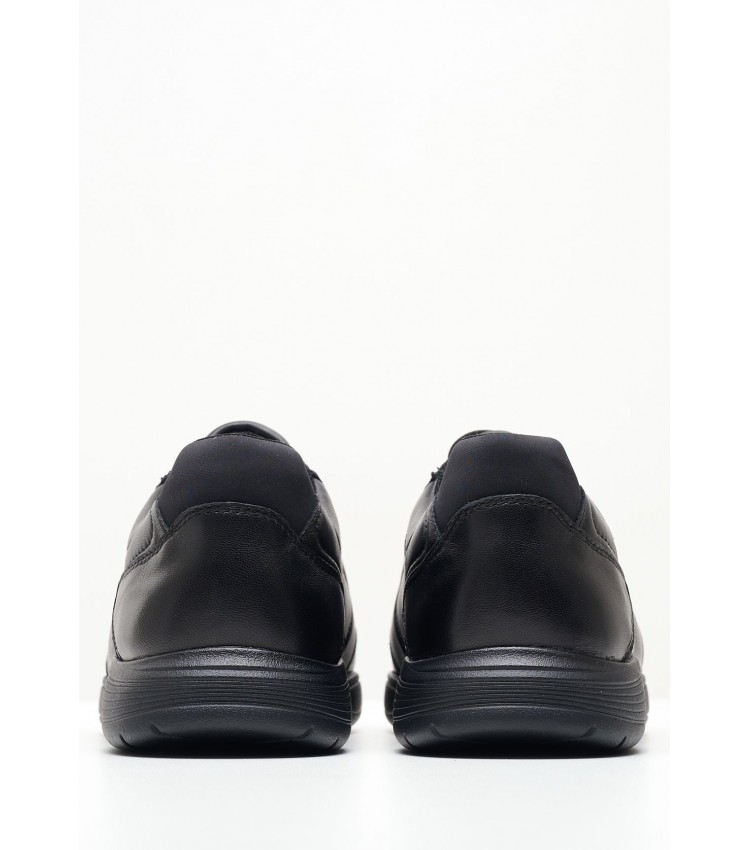 Men Casual Shoes Spherica.Agnello Black Leather Geox