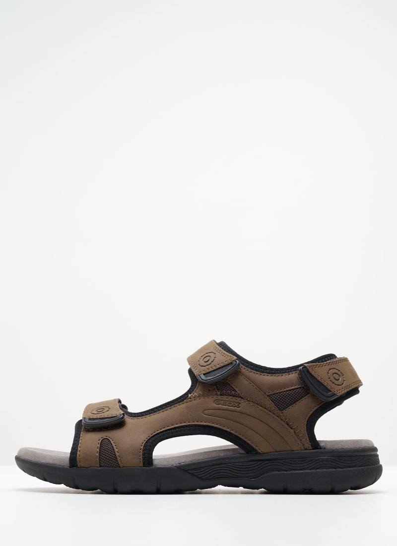 Men Flip Flops Sandals from the Geox brand Spherica.Sandal Brown ECOleather mortoglou.gr eshop