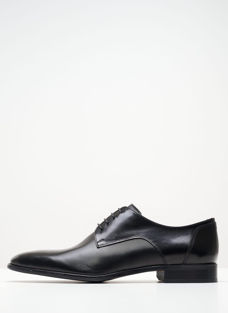Men Shoes from the Boss shoes brand Z7513.Linear Black Leather 