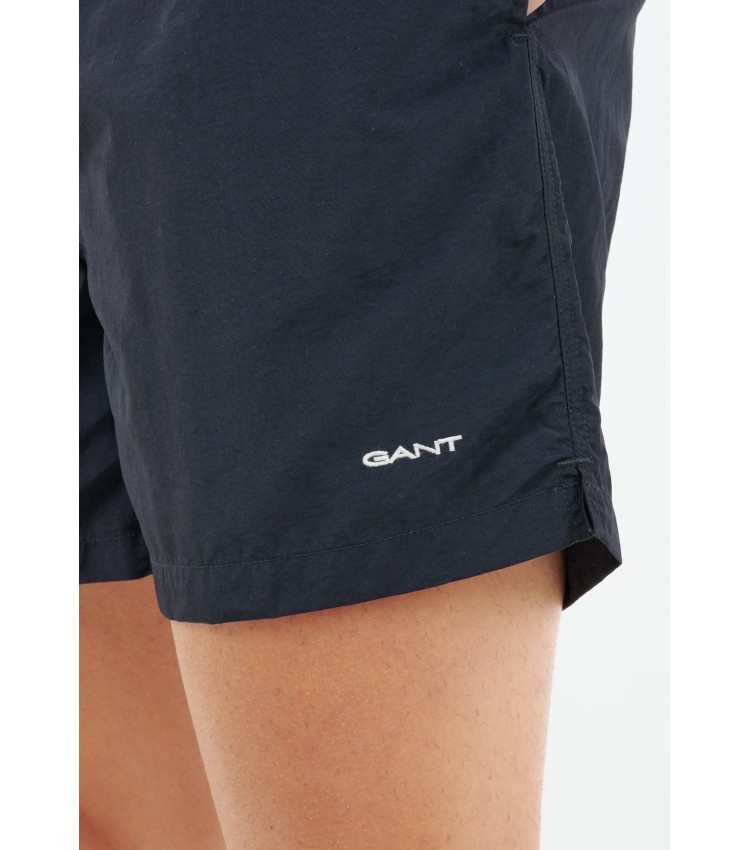 Ανδρικά Μαγιό Swimshort Μαύρο Πολυεστέρα GANT