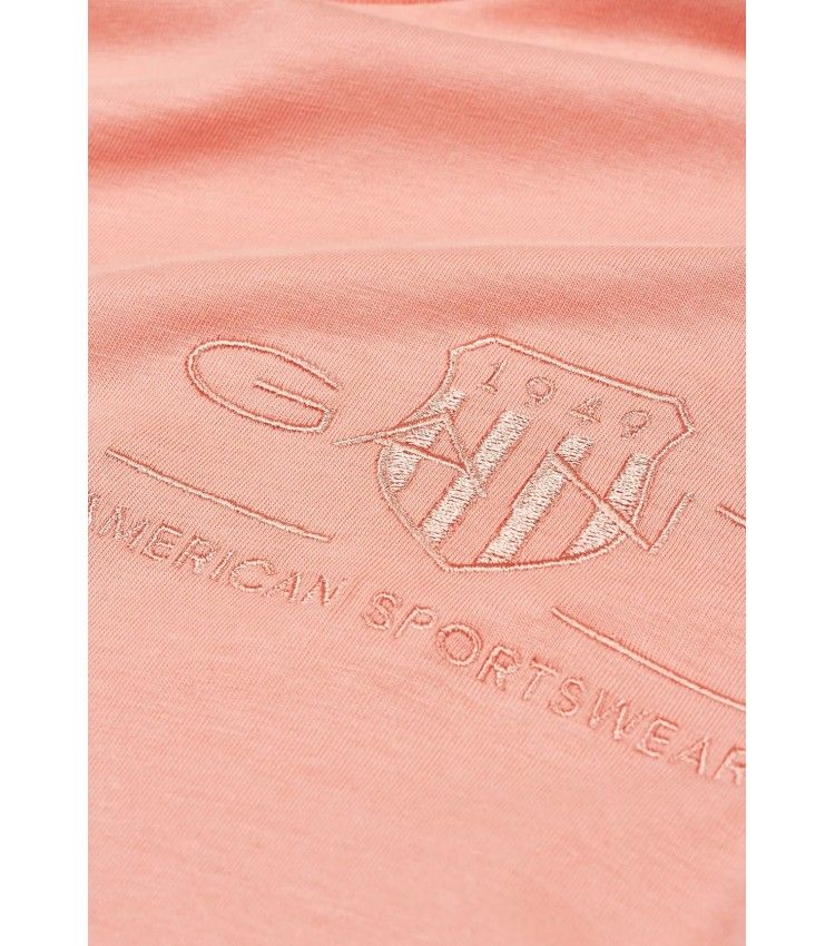 Women T-Shirts - Tops Tonal.Ss Pink Cotton GANT