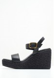 Women Platforms High B.408 Black Leather Komis and Komis