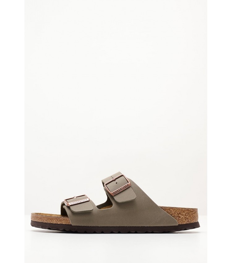 Γυναικεία Flats Arizona.Bfbc Γκρι ECOleather Birkenstock