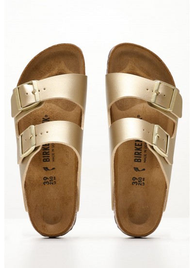 Γυναικεία Flats Arizona.Bf Χρυσό ECOleather Birkenstock