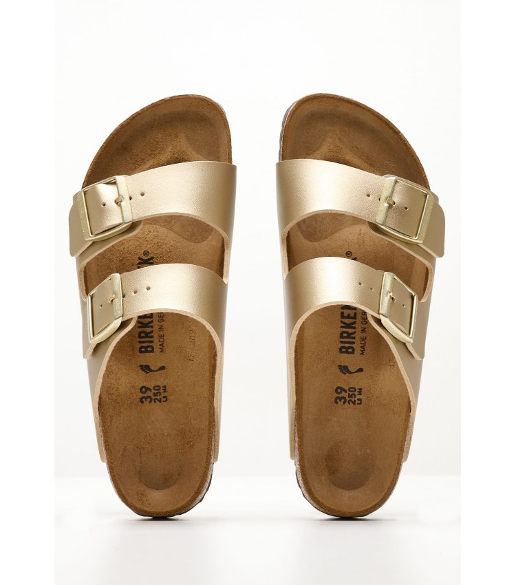 Γυναικεία Flats Arizona.Bf Χρυσό ECOleather Birkenstock