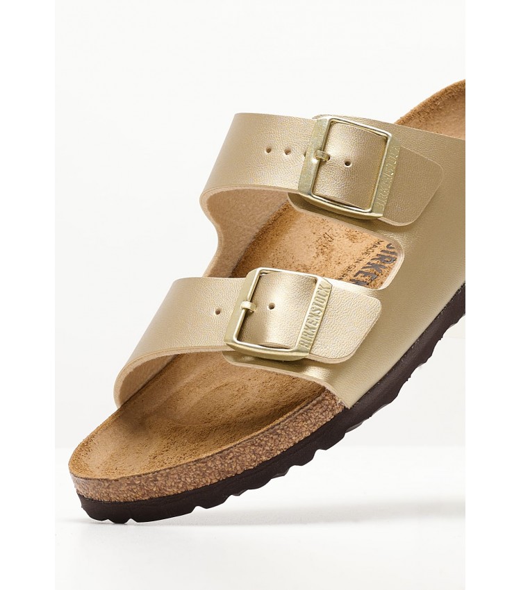 Γυναικεία Flats Arizona.Bf Χρυσό ECOleather Birkenstock